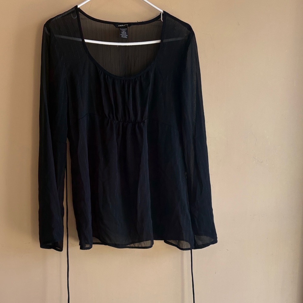 Chic Black Sheer Blouse